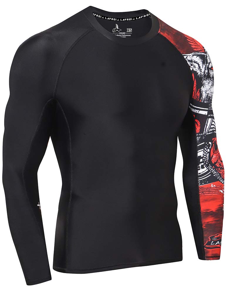 LAFROI Men's Long Sleeve UPF 50+ Baselayer Skins Performance Fit Compression Rash Guard-CLYYB Asym Warrior Size XL - Image 3